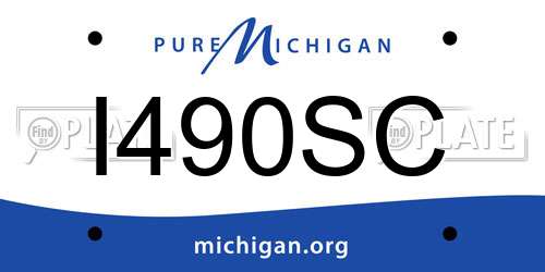 I490SC Michigan License Plate