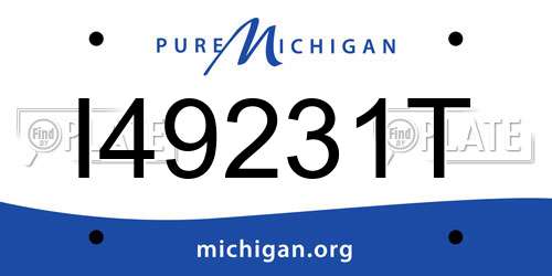 I49231T Michigan License Plate