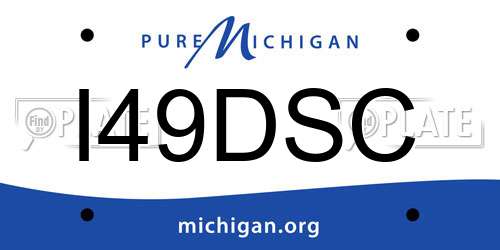 I49DSC Michigan License Plate