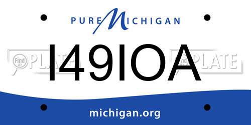 I49IOA Michigan License Plate