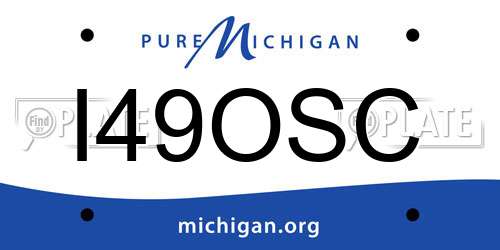 I49OSC Michigan License Plate