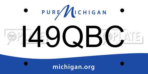 I49QBC Michigan License Plate