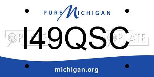 I49QSC Michigan License Plate