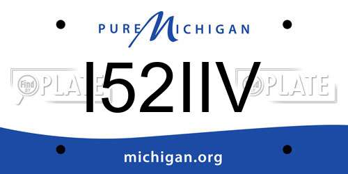 I52IIV Michigan License Plate