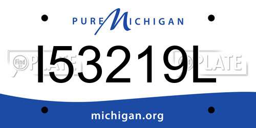 I53219L Michigan License Plate