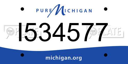 I534577 Michigan License Plate