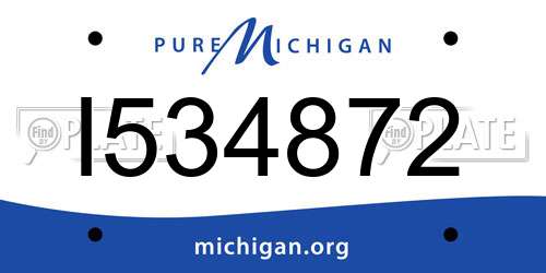 I534872 Michigan License Plate