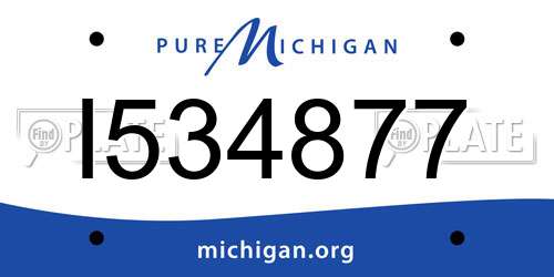 I534877 Michigan License Plate