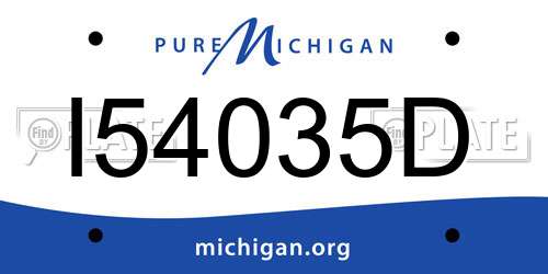 I54035D Michigan License Plate