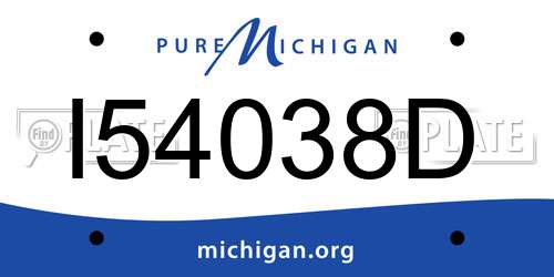 I54038D Michigan License Plate