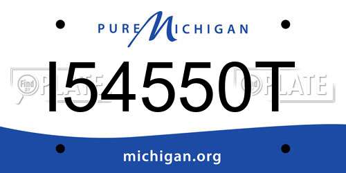 I54550T Michigan License Plate
