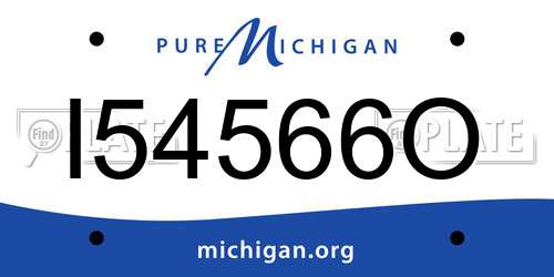 I54566O Michigan License Plate