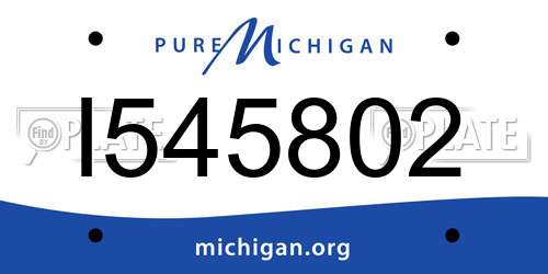 I545802 Michigan License Plate