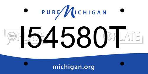 I54580T Michigan License Plate