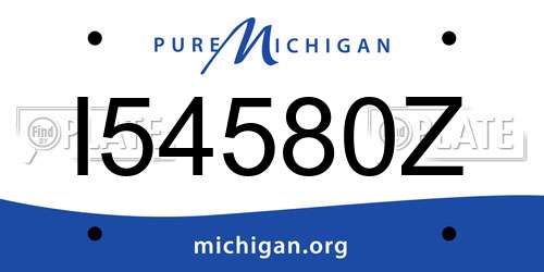 I54580Z Michigan License Plate