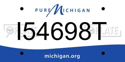 I54698T Michigan License Plate
