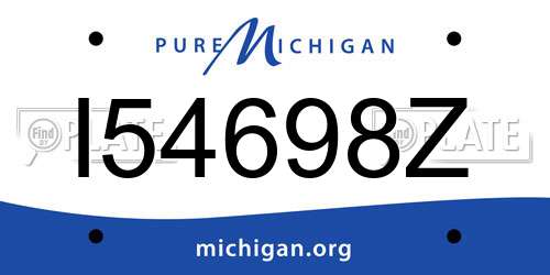 I54698Z Michigan License Plate