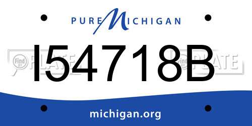 I54718B Michigan License Plate
