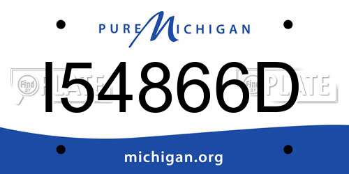 I54866D Michigan License Plate