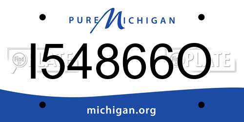 I54866O Michigan License Plate