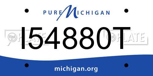I54880T Michigan License Plate