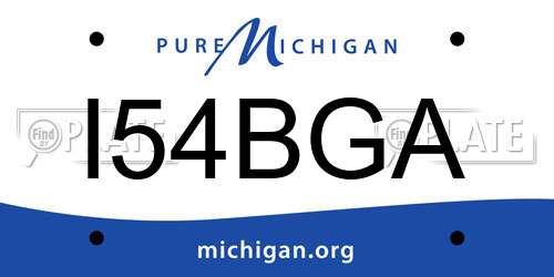 I54BGA Michigan License Plate