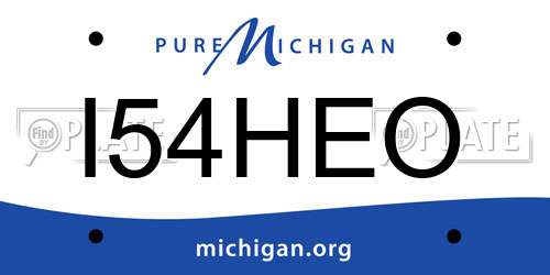 I54HEO Michigan License Plate