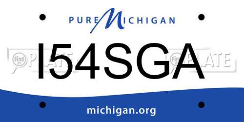 I54SGA Michigan License Plate