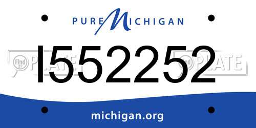 I552252 Michigan License Plate