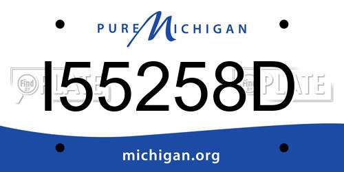 I55258D Michigan License Plate