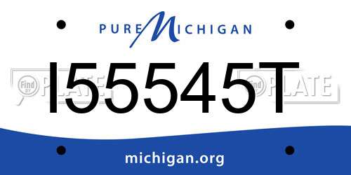 I55545T Michigan License Plate