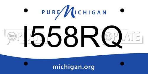 I558RQ Michigan License Plate