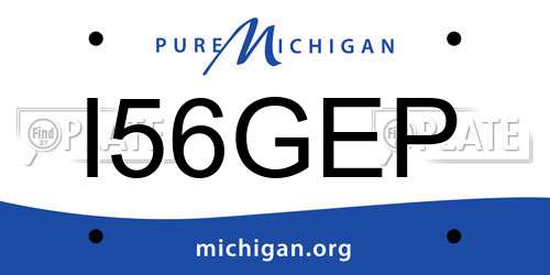 I56GEP Michigan License Plate