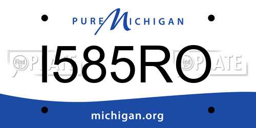 I585RO Michigan License Plate