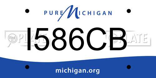 I586CB Michigan License Plate