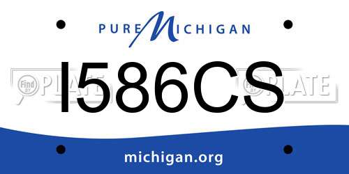 I586CS Michigan License Plate