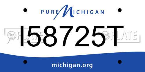 I58725T Michigan License Plate
