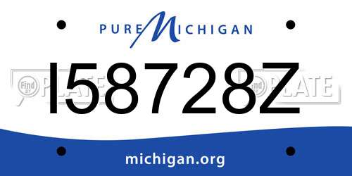 I58728Z Michigan License Plate