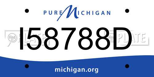 I58788D Michigan License Plate