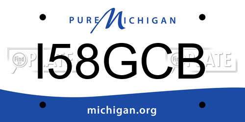 I58GCB Michigan License Plate