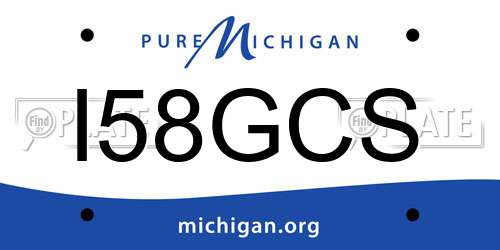 I58GCS Michigan License Plate