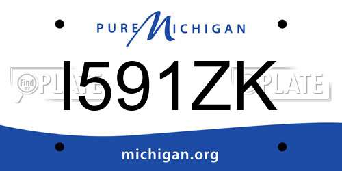 I591ZK Michigan License Plate