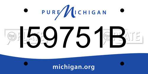 I59751B Michigan License Plate