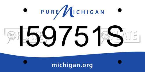 I59751S Michigan License Plate