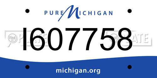 I607758 Michigan License Plate