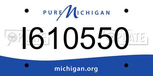 I610550 Michigan License Plate