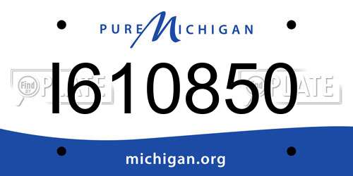 I610850 Michigan License Plate