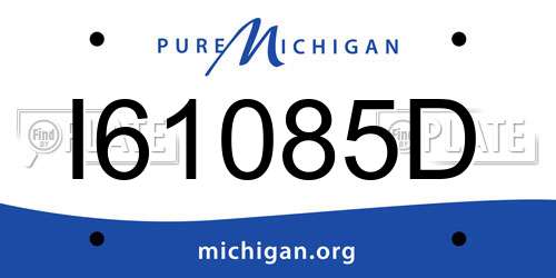 I61085D Michigan License Plate