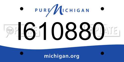 I610880 Michigan License Plate