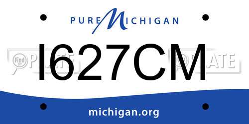 I627CM Michigan License Plate